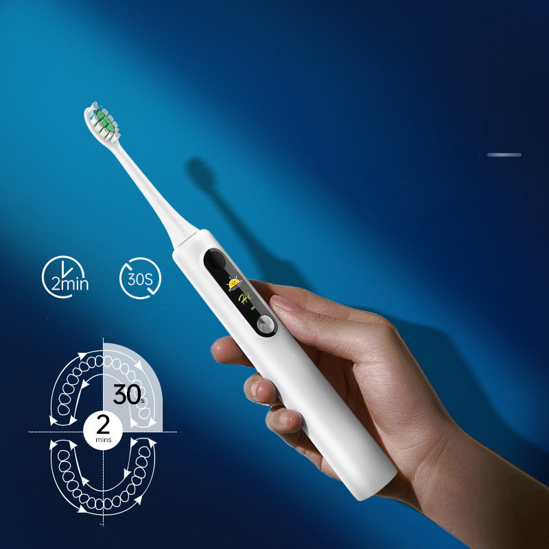 Smart Sonic Toothbrush with Display - 5 Cleaning Modes, 30‑Day Battery