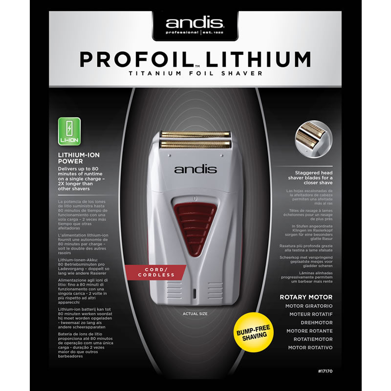 Andis 17240 Pro Foil Lithium Titanium Foil Shaver TS-1 Cord/Cordless