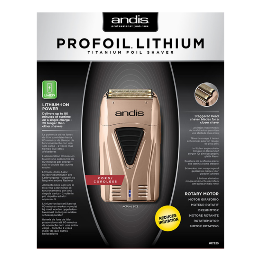 Andis Profoil Lithium Plus 17225 Titanium Foil Shaver - Copper