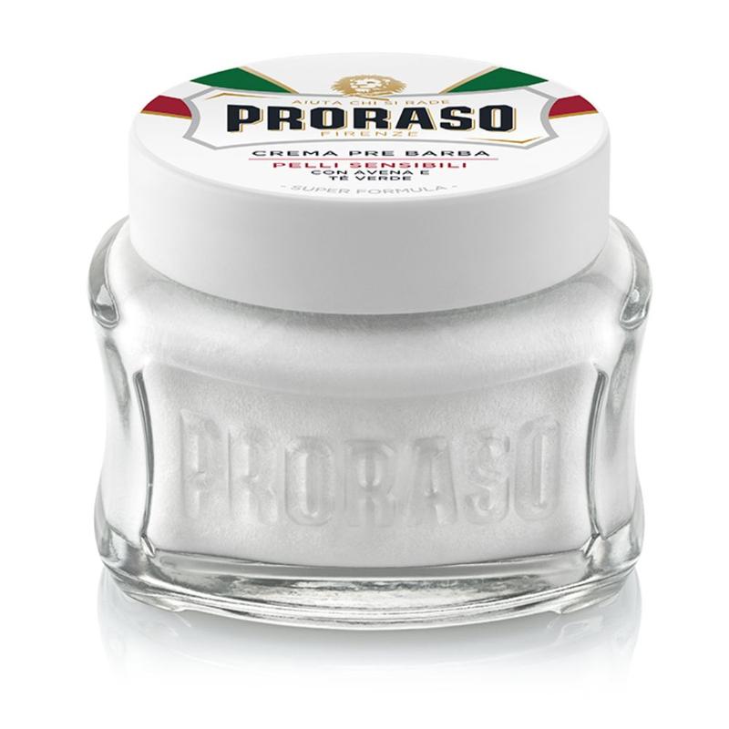 Proraso Pre-Shave Cream Sensitive Green Tea and Oatmeal 100ml - White