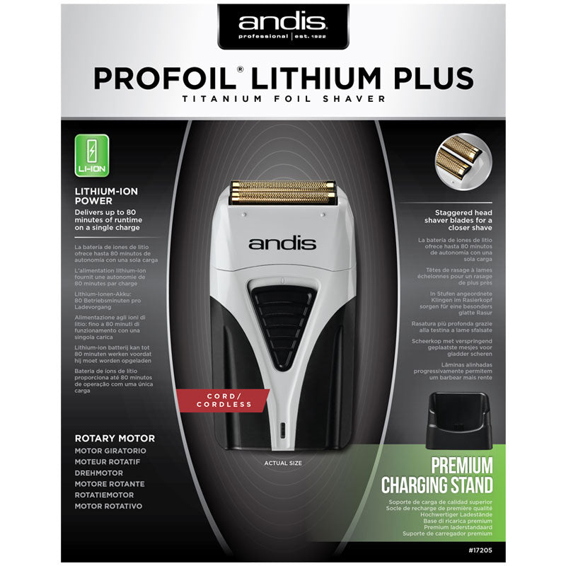 Andis ProFoil Lithium Plus 17260 Titanium Black Foil Shaver