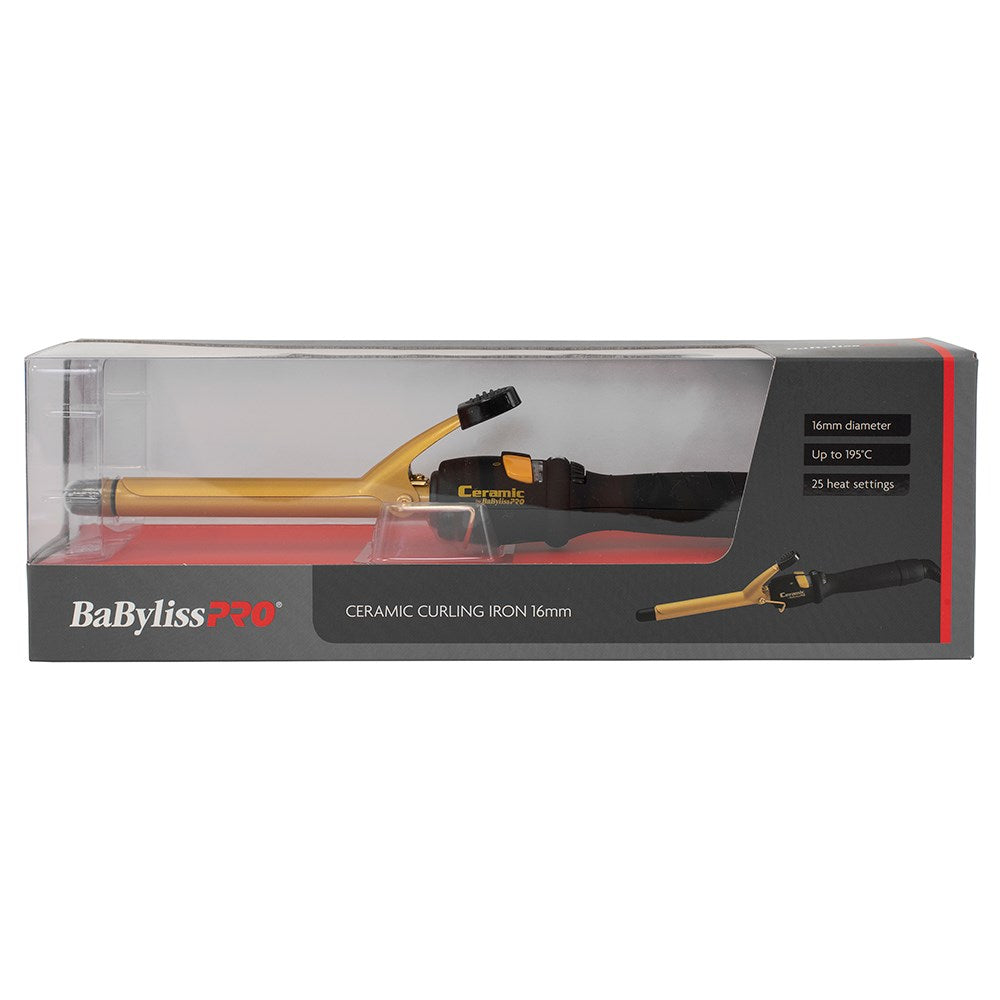 BaByliss PRO Ceramic Gold Curling Iron - 16mm