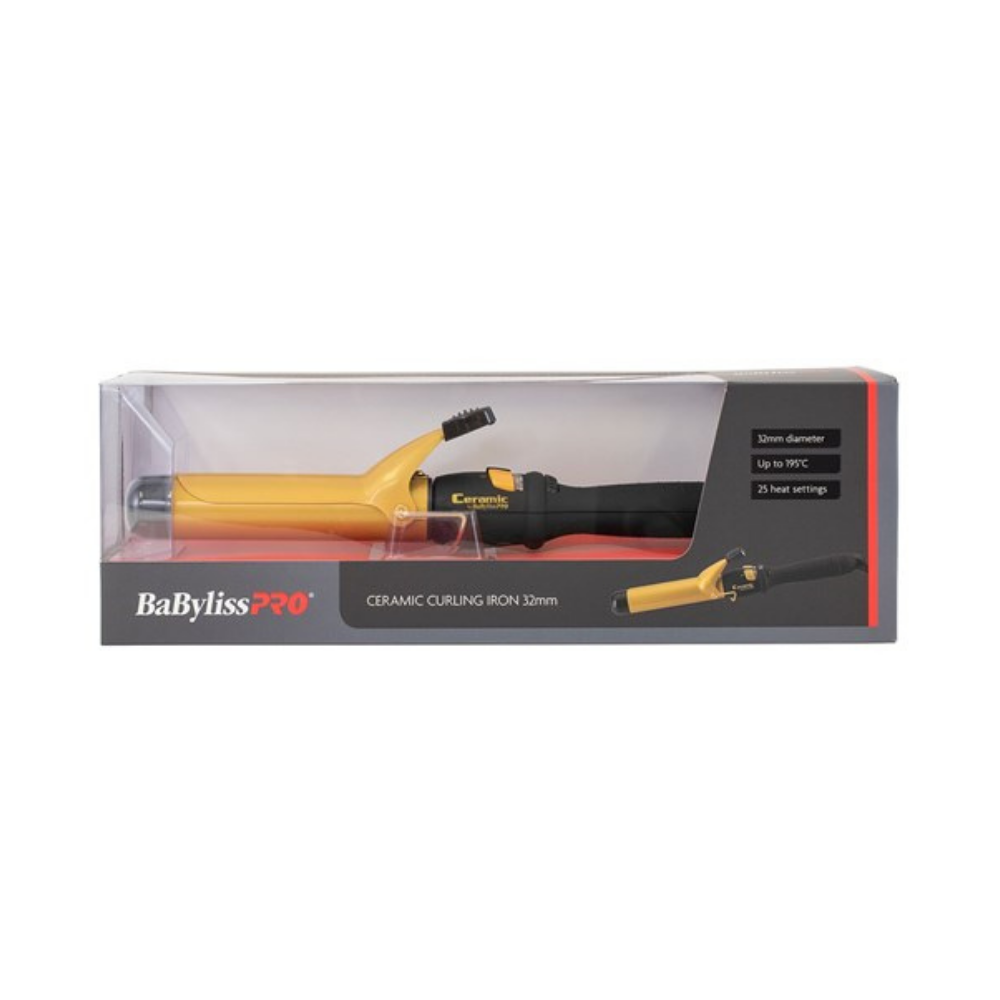 BaByliss PRO Ceramic Gold Curling Iron - 32mm Box