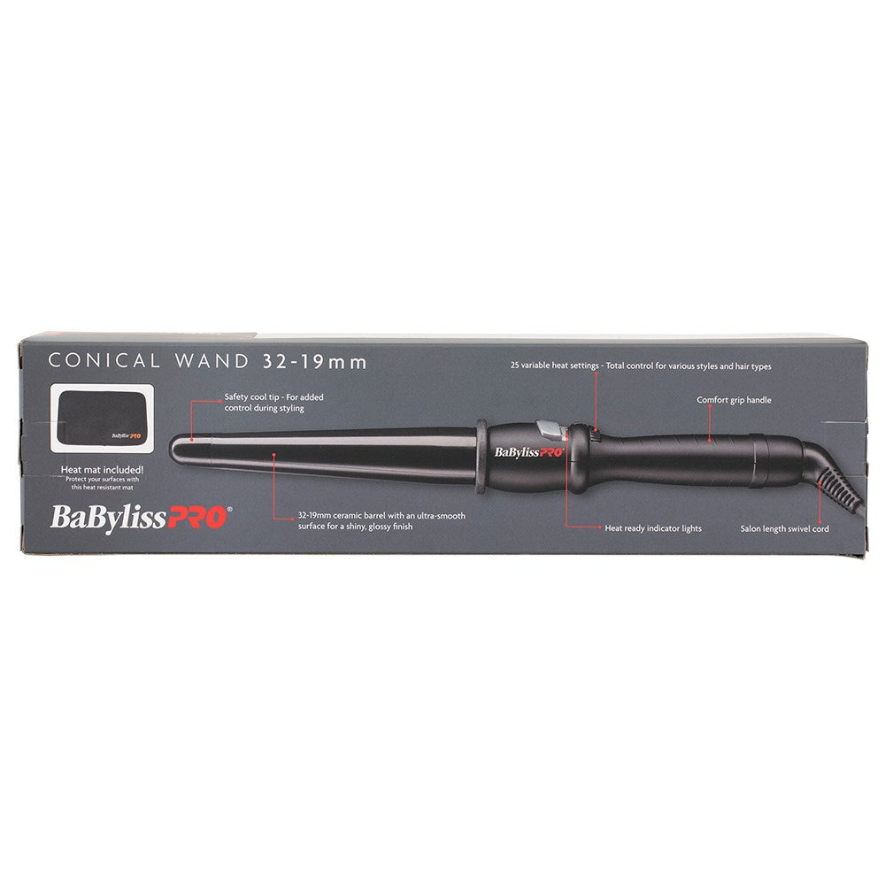 BaByliss PRO Ceramic Black Conical - 19-32mm  Back