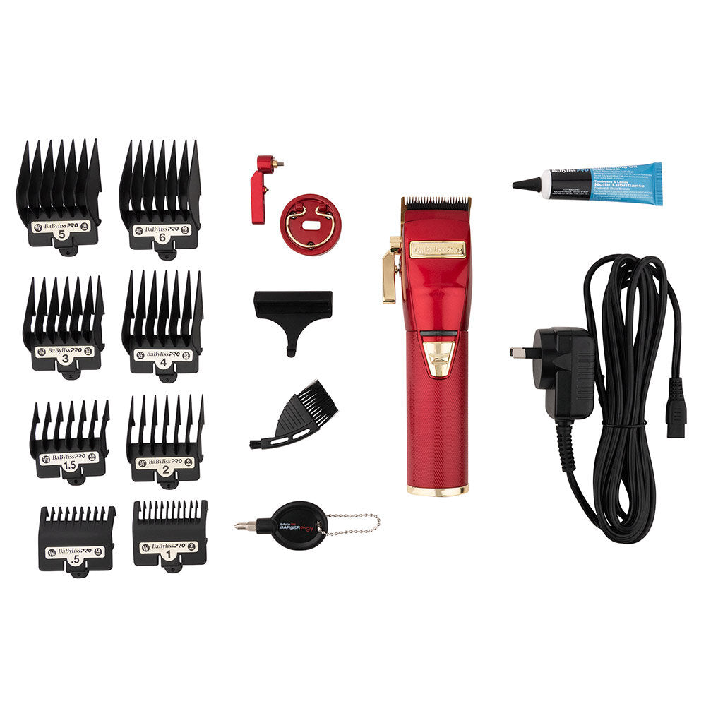 BaByliss PRO Red FX Lithium Hair Clipper - B870RA Package Includes