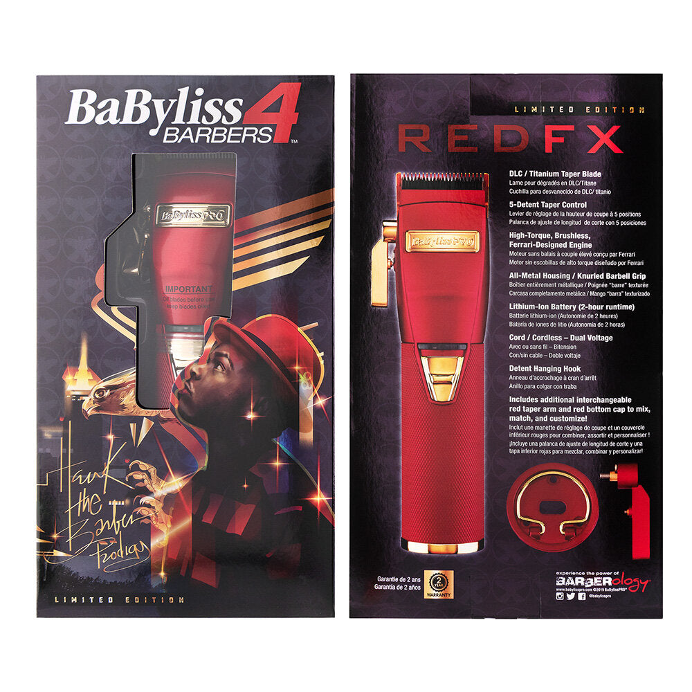 BaByliss PRO Red FX Lithium Hair Clipper - B870RA Package